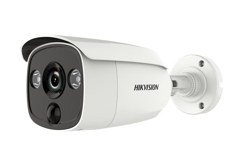 HD-камера Hikvision DS-2CE12H0T-PIRLO, 5 Мп, PIR, подсветка и сирена, 2.8 мм