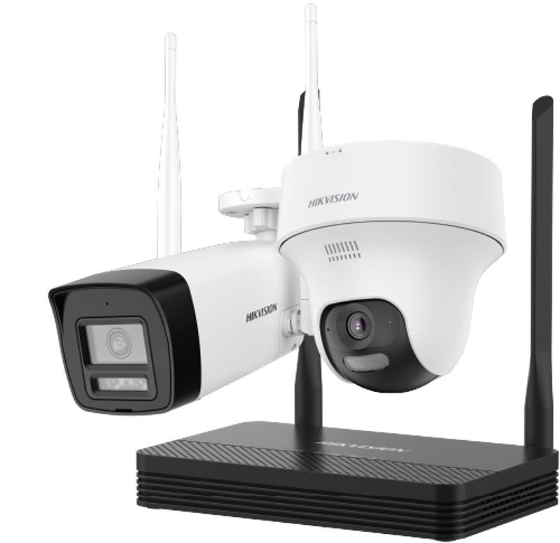 Комплект видеонаблюдения Hikvision NKS424W02H (4 Мп, Wi-Fi, буллет + турель)