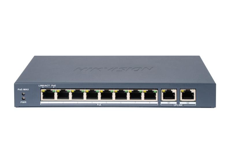 PoE-коммутатор Hikvision DS-3E1310P-EI (8 PoE, 2 гигабитных аплинка)