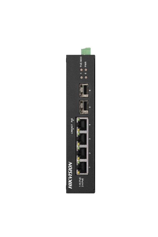 Коммутатор Hikvision DS-3T0506HP-E/HS, промышленный, PoE, 4 + 2 SFP