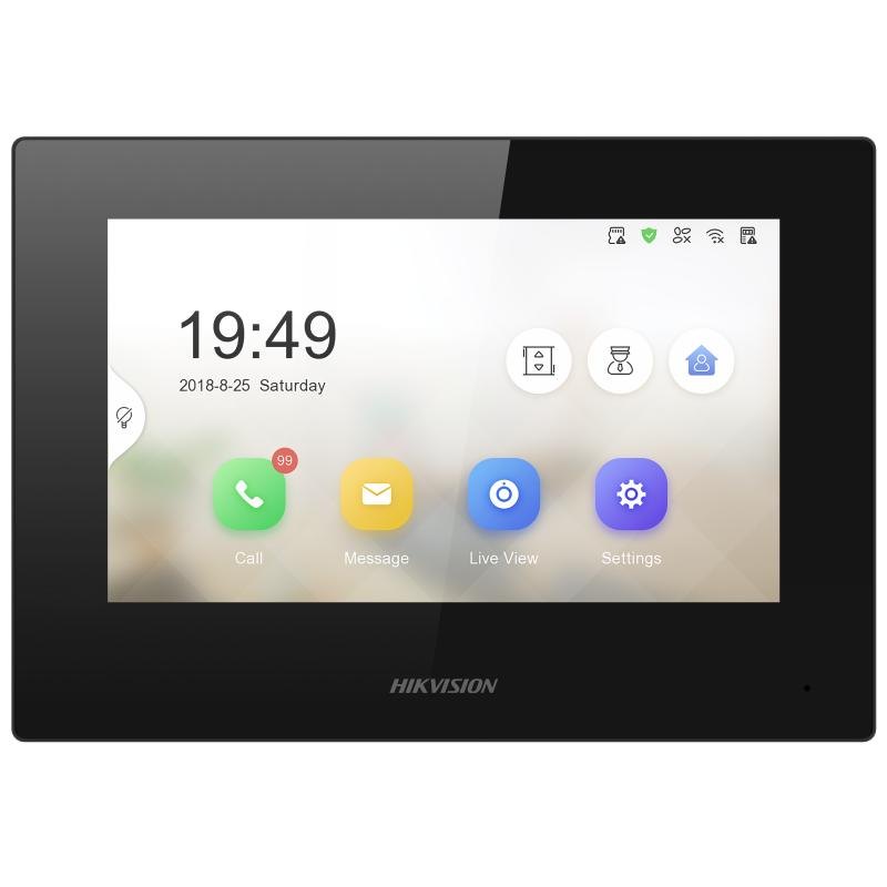 Монитор IP-домофона Hikvision DS-KH6320-LE1(B), 7", сенсорный