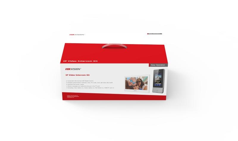 Комплект IP-домофона Hikvision DS-KIS902-S, распознавание лиц, PoE
