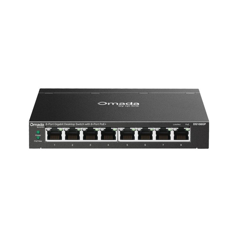 Коммутатор TP-Link DS108GP, 8 портов, 8×PoE+ (Omada)