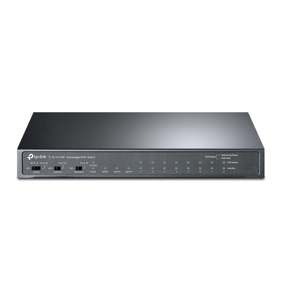 Коммутатор TP-Link TL-SL1311MP, 8×PoE+ (10/100) + 2 гигабитных + SFP