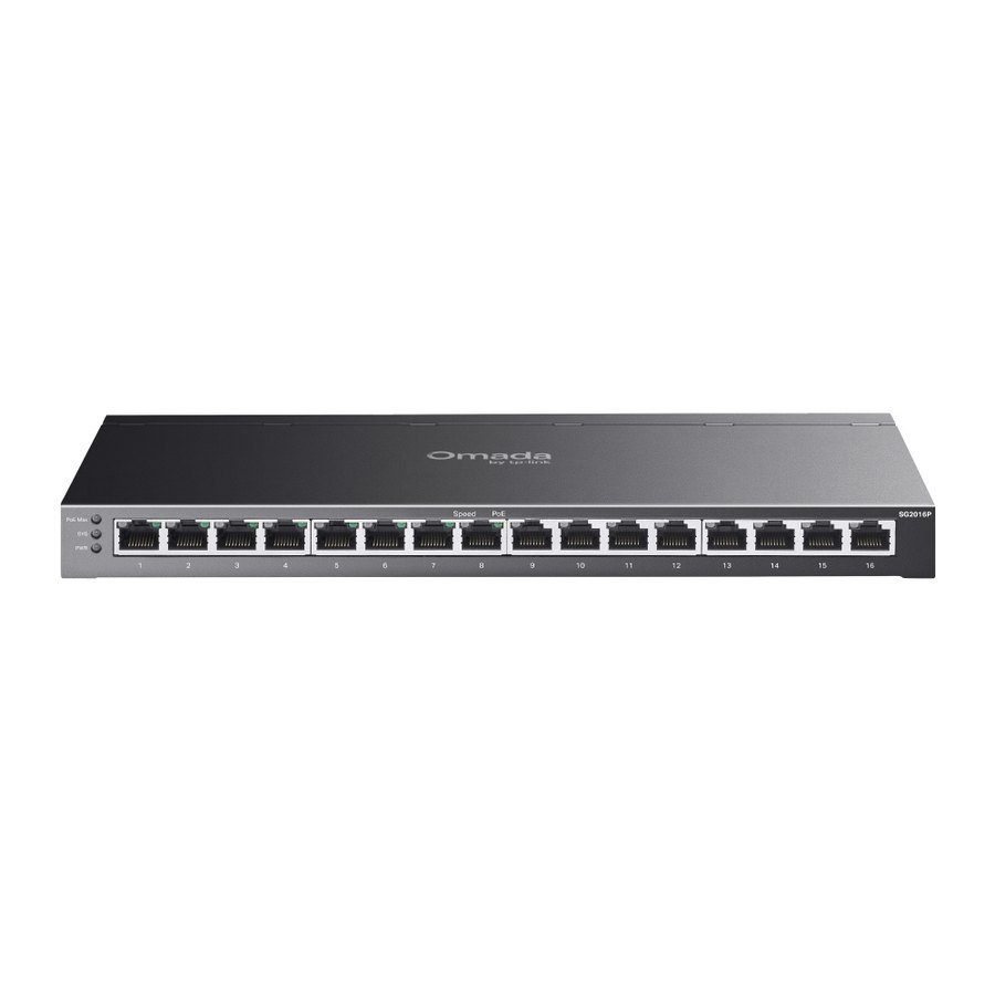 Коммутатор TP-Link SG2016P, 16 портов, 8×PoE+, Smart (Omada)