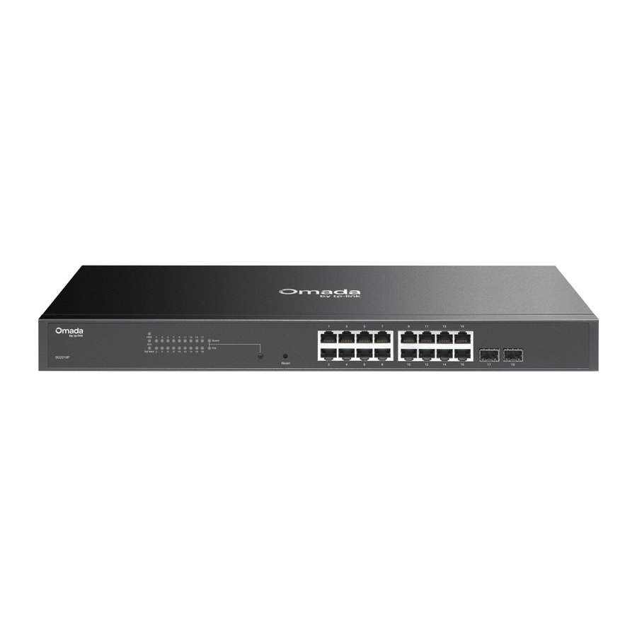 Коммутатор TP-Link SG2218P, 16×PoE+ + 2×SFP, гигабитный Smart (Omada)