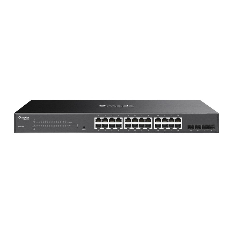 Коммутатор TP-Link SG2428P, 24×PoE+ + 4×SFP, гигабитный Smart (Omada)