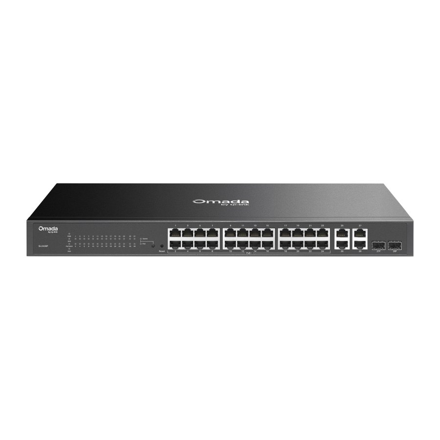 Коммутатор TP-Link SL2428P, 24×PoE+ (10/100) + 4 гигабитных + 2×SFP (Omada)
