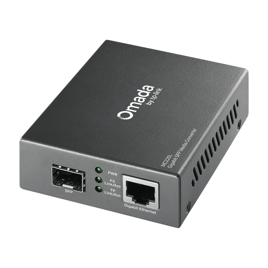 Медиаконвертер TP-Link MC220L, гигабитный, RJ45 — SFP