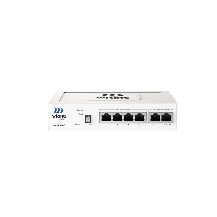 PoE-коммутатор Wi-Tek WK-PS206 (4 PoE + 2 uplink, 100 Мбит/с)