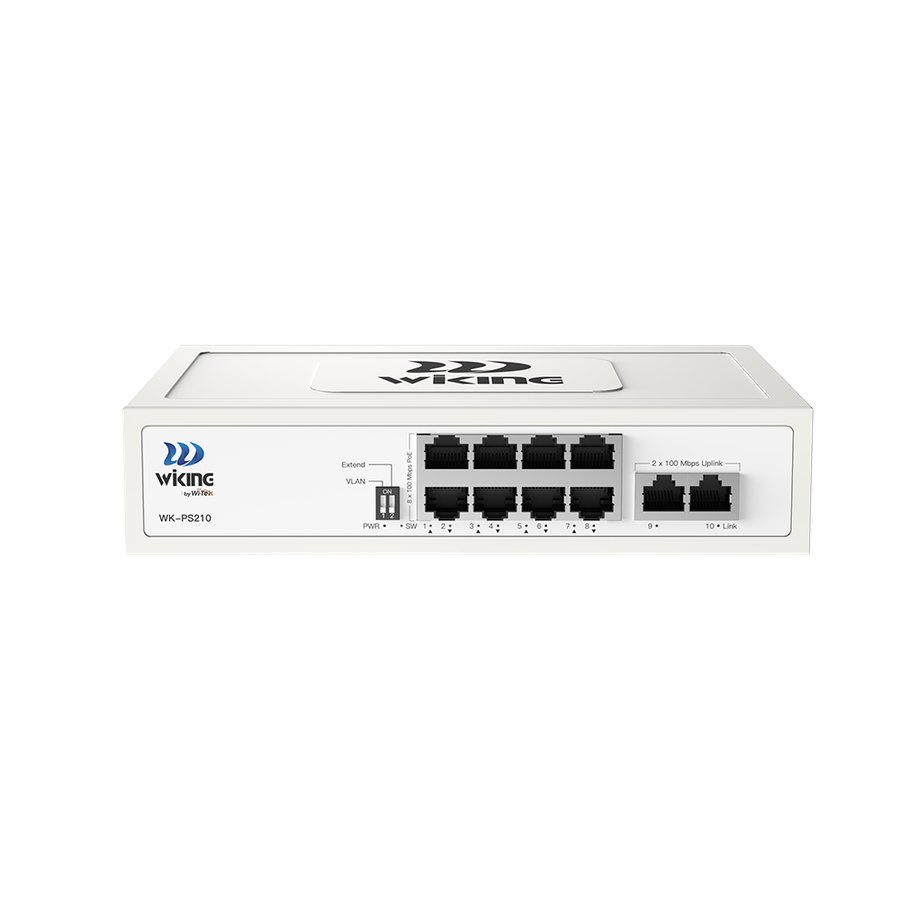 PoE-коммутатор Wi-Tek WK-PS210 (8 PoE + 2 uplink, 100 Мбит/с)