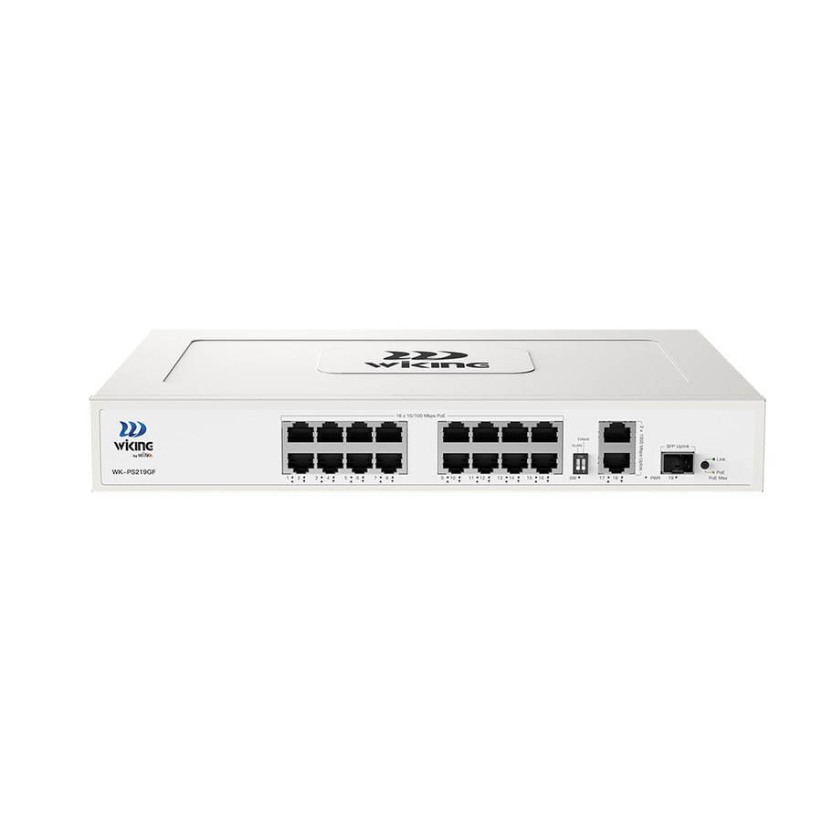 PoE-коммутатор Wi-Tek WK-PS219GF (16 PoE + 2 uplink + 1 SFP)