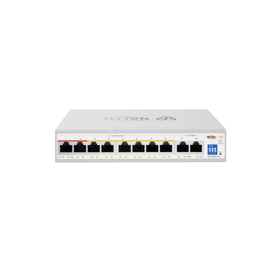 Облачный PoE-коммутатор Wi-Tek WI-PCES210G (8 PoE + 2 гигабитных uplink)