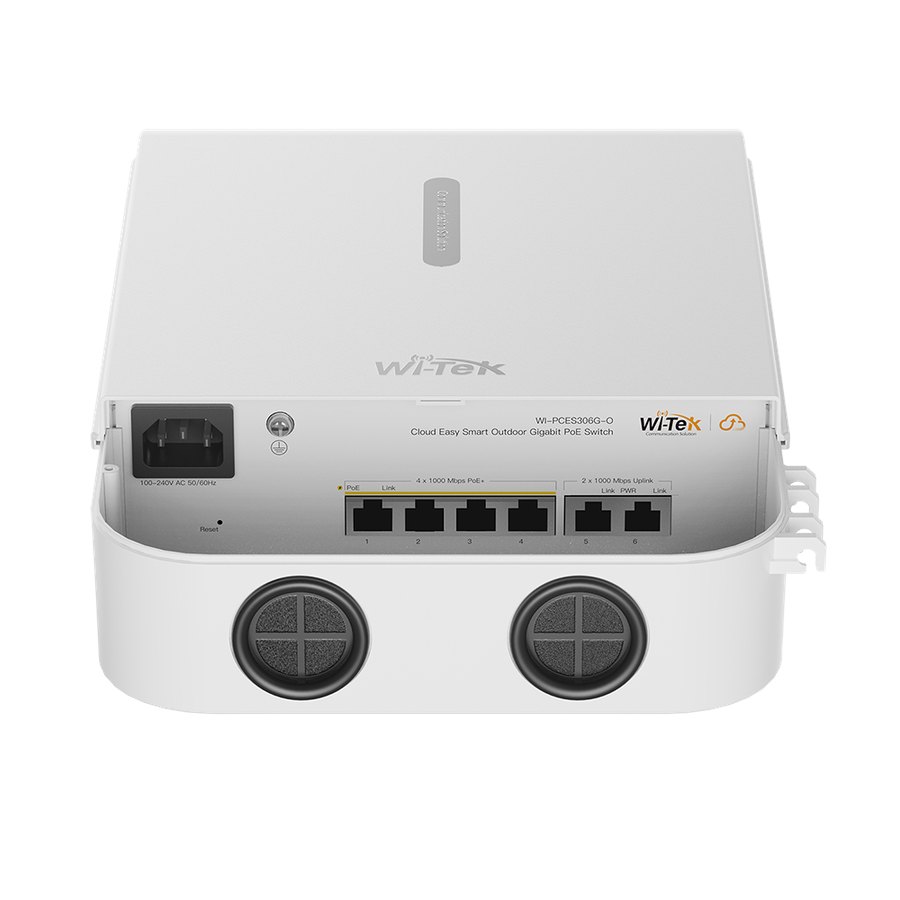 Уличный облачный PoE-коммутатор Wi-Tek WI-PCES306G-O (4 PoE + 2 uplink)