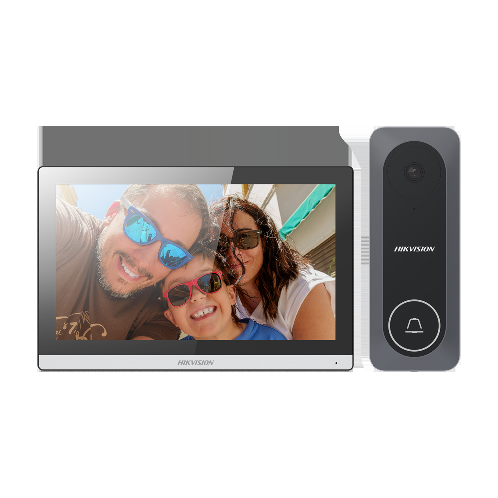 Комплект видеодомофона Hikvision DS-KIS312-P, гибридный HD, Wi-Fi