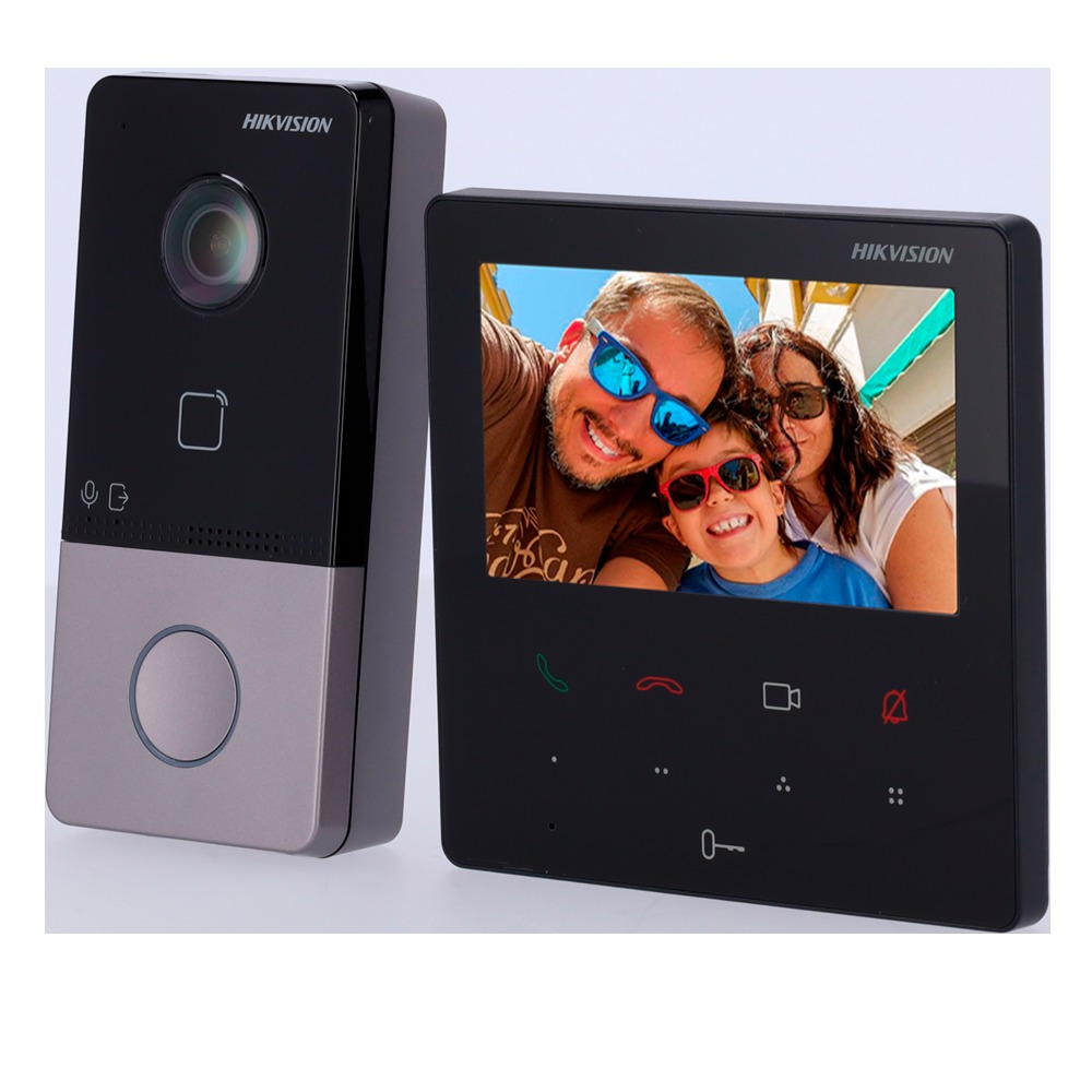 Комплект IP-домофона Hikvision DS-KIS606-P(B) (10 дюймов) для частного дома